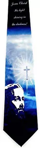 Let His Light Shine Men's Necktie Christian Jesus Relgious Gift Black Neck Tie - Picture 1 of 4