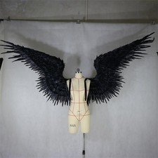 Feathered Wings Devil Angel Party Wings Catwalk Model Large Cosplay Black