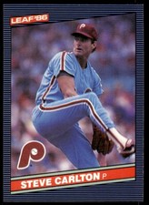 1986 Leaf Baseball Card Steve Carlton Philadelphia Phillies #117