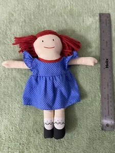 Vintage 1990 Eden Madeline Plush 9" Doll Appendix scar Blue Polka Dot Dress - Picture 1 of 4