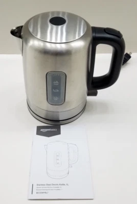 Amazonbasics Stainless Steel Electric Tea Water Kettle 1 L B072DWYBL7 - Image 1 of 4
