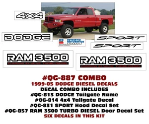 QG-887 1999 2000 2001 2002 2003 2004 2005 DODGE - RAM 3500 TURBO DIESEL DECALS - Bild 1 von 1