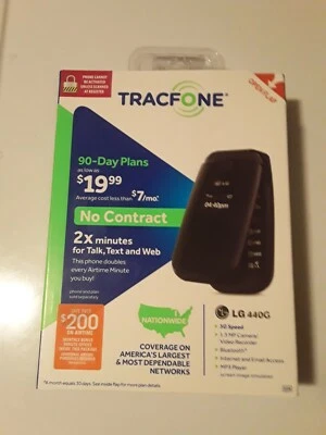  Teléfono con cámara abatible LG 440G (Tracfone) plan de 90 días  Foto 1 de 3