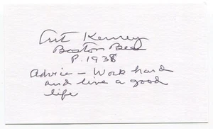 Art Kenney Signed 3x5 Index Card Autographed MLB Baseball Boston Bees - Picture 1 of 2