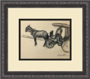 Edward Hopper Pferd und Buggy individuell gerahmter Druck - Bild 1 von 2