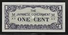 Malaya Japanese Invasion Money 1 Cent 1940's M/AY Block