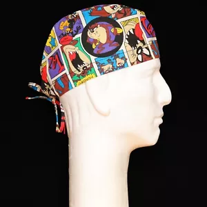 Colorful Tasmanian Devil Taz Face Patch Theme Scrub Hat - Picture 1 of 1