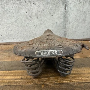 Vintage Brooks B66 Seat Springer Leather Saddle PARTS England Wide Tour - Picture 1 of 13