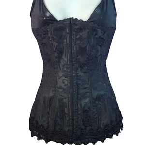 Frederick's Lace-Up 32 floreali jacquard fata grunge stravagante gotico punk corsetto SOLO - Foto 1 di 11