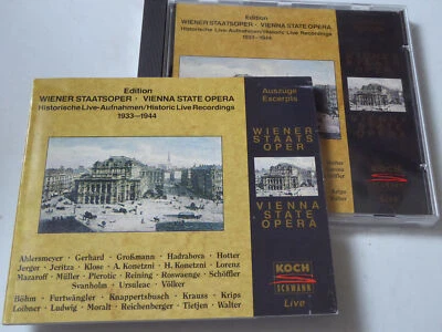 WIENER STAATSOPER : Historische Live-Aufnahmen 1933-1944  > NM (CD) - Bild 1 von 4