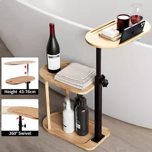 3 Tier Bath Tub Tray Freestanding Height Adjustable Caddy Rotatable Holder Shelf - Picture 1 of 11