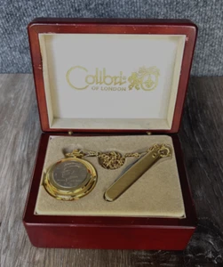 Vintage COLIBRI Quartz Men's Pocket Watch Kennedy 1/2 $ Mint Unused in the Box - Picture 1 of 19