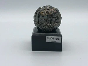 VINTAGE ZADOK ARTS BEN-ZION ISRAEL STERLINGSILBER SKULPTUREN AUF HOLZ - Bild 1 von 3