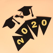  2pcs 2020 Graduation Banners Decor Party Garland Hanging Graduation Party