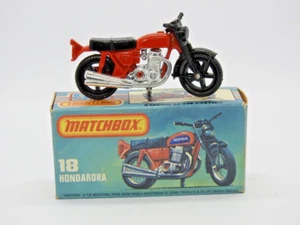 Matchbox Hondarora Motorrad No.18 Rot Mit Schwarz Räder Neuwertig L Box 1975-80 - Bild 1 von 10
