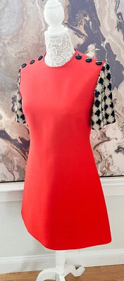 Gucci RUNWAY Red Sequin Embellished Graffitti Back A Line Mini Dress - Image 1 of 4