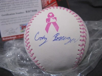 Cody Bellinger autographed signed Breast Cancer Pink baseball Yankees PSA COA - Image 1 of 4