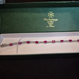 silver and ruby bracelet - Picture 1 of 4
