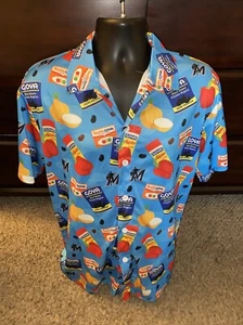 Goya Advertising Black Beans Hawaiian Shirt Marlins Giveaway Size XL Button Up - Picture 1 of 6