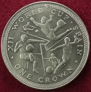 Bola extra Isla de Man Crown 1982 Copa Mundial KM93 (B0302) - Imagen 1 de 2