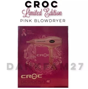 CROC *PINK* Classic True Silk Blow Dryer, Designer Ceramic Ball Dryer NEW HTF - Picture 1 of 3