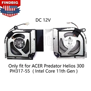 12V CPU + GPU AeroBlade 3D Lüfter für Predator Helios 300 PH317-55 DFSCL12E06486T - Bild 1 von 4