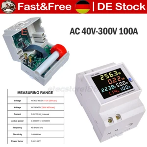 DIN-Schiene AC 40V-300V Digitales Spannungsmessgerät für Strom Leistung Frequenz - Bild 1 von 12