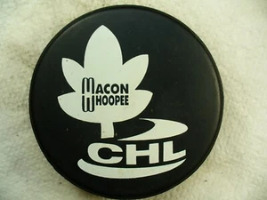 CHL Macon Whoopee Team Logo Homenet Ad Reverse Logo Hockey Puck Collect Pucks - Picture 1 of 2