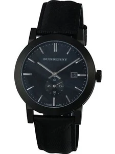 Burberry Men's Small Second Analog Quartz 42mm Watch BU9906 Leather Black - Picture 1 of 2