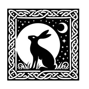 Gazing Hare Celtic Square Vinyl Decal Sticker Rabbit transfer Norse Pagan Knot - Picture 1 of 76