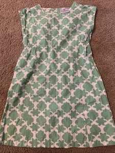 Hanna Andersson Girl’s Summer Dress Size 120 6 7 Green White Cotton Sleeveless - Picture 1 of 5