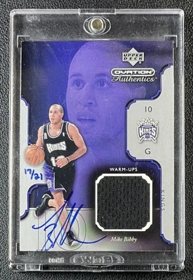 MIKE BIBBY 2002 UD OVATION 2004 ULTIMATE BUYBACK JERSEY AUTO 17/21 WITH CERT - Image 1 of 2