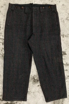 Pantalones de Caza Pesados Woolrich De Colección Malone Gris Rojo Verde Talla 38 Pantalones de Lana Foto 1 de 4