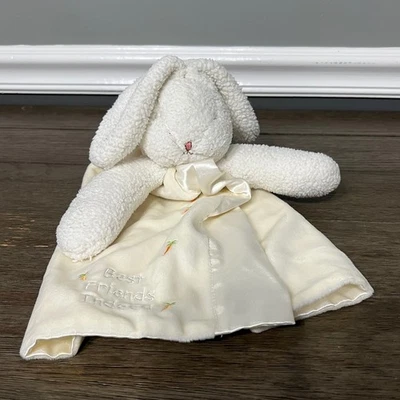 Bunnies by the Bay 白色毛绒兔子安全毯“Best Friends Indeed” — 第 1/4 张图片