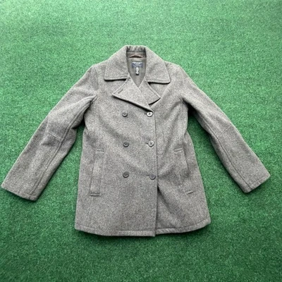 Chaqueta Chaquetón American Eagle Outfitters Gris Doble Pecho Mezcla Lana Talla M Foto 1 de 4