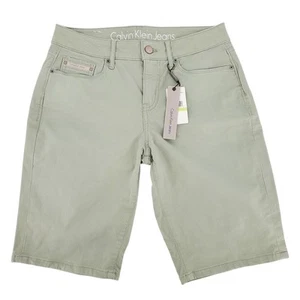 Calvin Klein Boys Size 4 Casual Denim Shorts Sage Green New - Picture 1 of 6