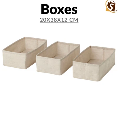 Ikea Box Textil/Beige Aufbewahrungsbox 20x38x12 cm Home Office Aufbewahrung Ordnungsbox - Bild 1 von 4