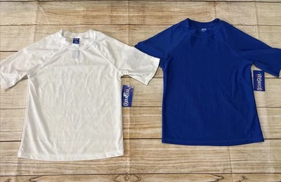 2 Ocean Gear meninos manga longa protetor contra erupções cutâneas tamanho L (10-12) branco/azul - Imagem 1 de 4