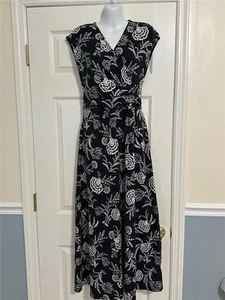 Lands End Maxi Sommerkleid Baumwolle Modal Mischung schwarz Blumen XS 2-4 - Bild 1 von 4