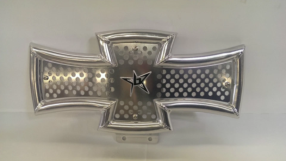 Blingstar Maltese Cross Front Bumper Polished Aluminum Yamaha Raptor 700 700R Foto 1 de 4