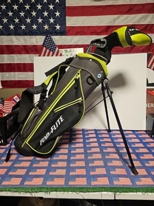 TOP FLITE JR SET DRIVER HYBRID 7 IRON SW PUTTER STAND BAG RH KIDS YOUTH - Picture 1 of 19