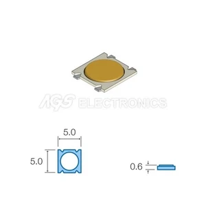 10 x Tact Switchs SMD 5.0 x 5.0mm, altezza totale 0.6mm TSW037 (10 pezzi) - Picture 1 of 1