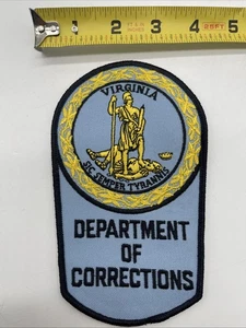 Virginia Department Of Corrections Patch SIC SEMPER TYRANNIS 6” Blue B - Picture 1 of 6