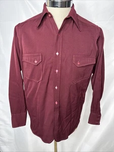 Pendleton Men's Vintage Virgin Wool The Board Shirt 1950's Maroon Button Down - Picture 1 of 14