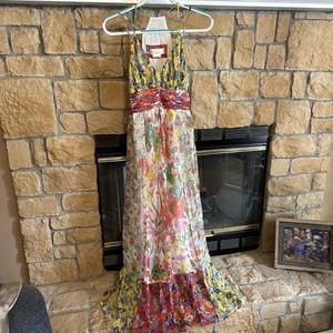 Anthropologie Malibu Floral Maxi Dress Muticolor Sz 4 - MRSP $220 - Picture 1 of 7