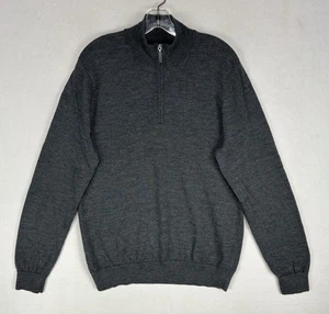 Fairlane Quarter Zip Pullover Sweater Herren Large meliert grau 100% Merinowolle - Bild 1 von 14