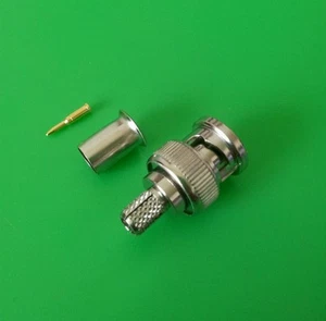 (10 PACKS) RG59/62 BNC Male 3-PC Crimp-On Connector - Picture 1 of 1