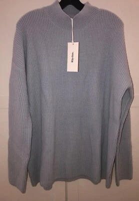 Suéter tejido clásico para mujer RHYTHM azul bebé, mediano nuevo Foto 1 de 4