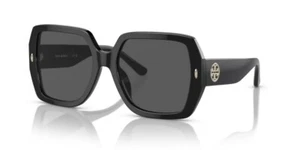 Tory Burch Sunglasses Women's Square TY7191U 170987 Black 54mm Grey Lens NEW! - Picture 1 of 4
