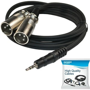 6ft 1/8" 3.5mm to Dual XLR Male Splitter Cable for CD Player Walkman Microphone - Picture 1 of 7